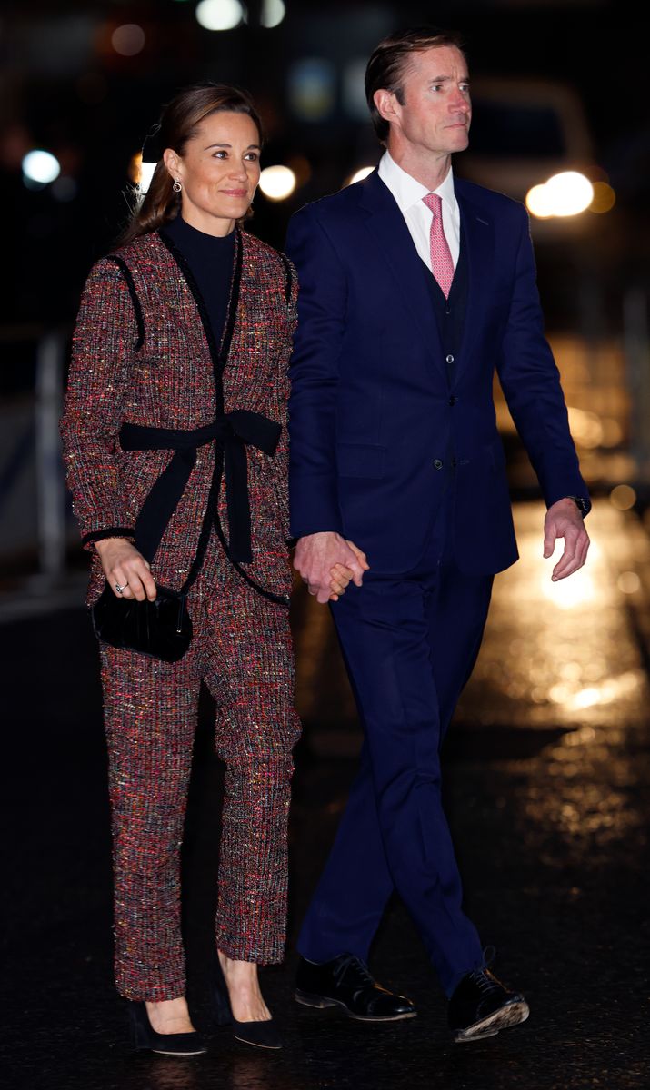 LONDON, UNITED KINGDOM - DECEMBER 08: (EMBARGOED FOR PUBLICATION IN UK NEWSPAPERS UNTIL 24 HOURS AFTER CREATE DATE AND TIME) Pippa Matthews and James Matthews attend The 'Together At Christmas' Carol Service at Westminster Abbey on December 8, 2023 in London, England. Spearheaded by The Princess of Wales, linked to her Shaping Us campaign and supported by The Royal Foundation, the service is a moment to bring people together at Christmas time and recognise those who have gone above and beyond to help others throughout the year. (Photo by Max Mumby/Indigo/Getty Images)