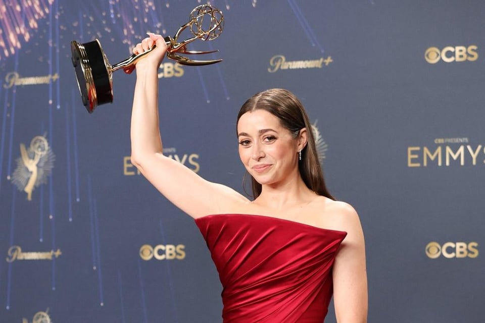 Cristin milioti receiving her first Emmy for ‘The Penguin’ at the 77th Primetime Emmy Awards on September 14, 2025.