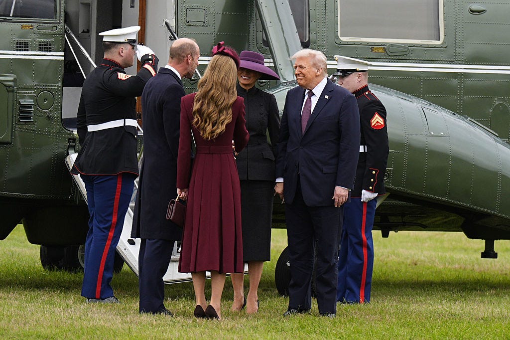 windsor, england september 17: catherine, princess of wales and william, prince of wales receive us president donald trump and first lady melania trump at windsor castle on september 17, 2025 in windsor, england. (photo by aaron chown wpa pool/getty images)