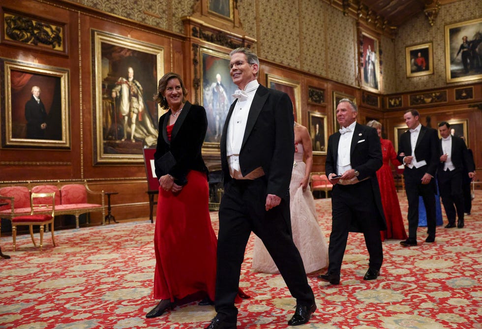 windsor, england september 17: dame katherine grainger, u.s. secretary of treasury scott bessent and white house special envoy steve witkoff attend the state visit by the president of the united states of america at windsor castle on september 17, 2025 in windsor, england. president trump is in england from sept. 16 18 on his second uk state visit, with the previous one taking place in 2019 during his first presidential term. (photo by kevin lamarque pool/getty images)