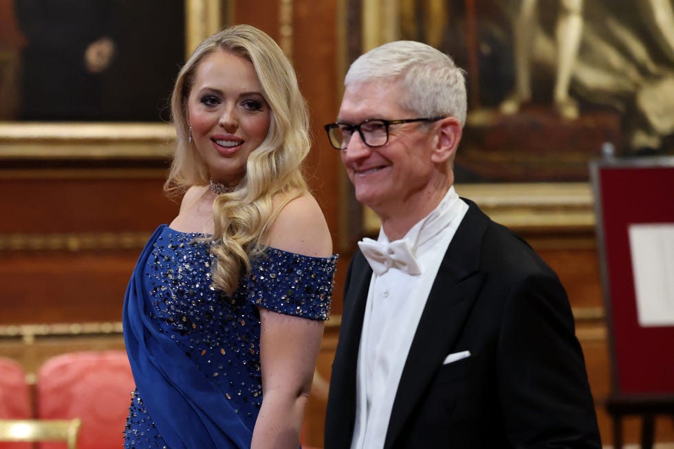 windsor, england september 17: tiffany trump and tim cook, apple ceo attend the state visit by the president of the united states of america at windsor castle on september 17, 2025 in windsor, england. president trump is in england from sept. 16 18 on his second uk state visit, with the previous one taking place in 2019 during his first presidential term. (photo by anna moneymaker/getty images)