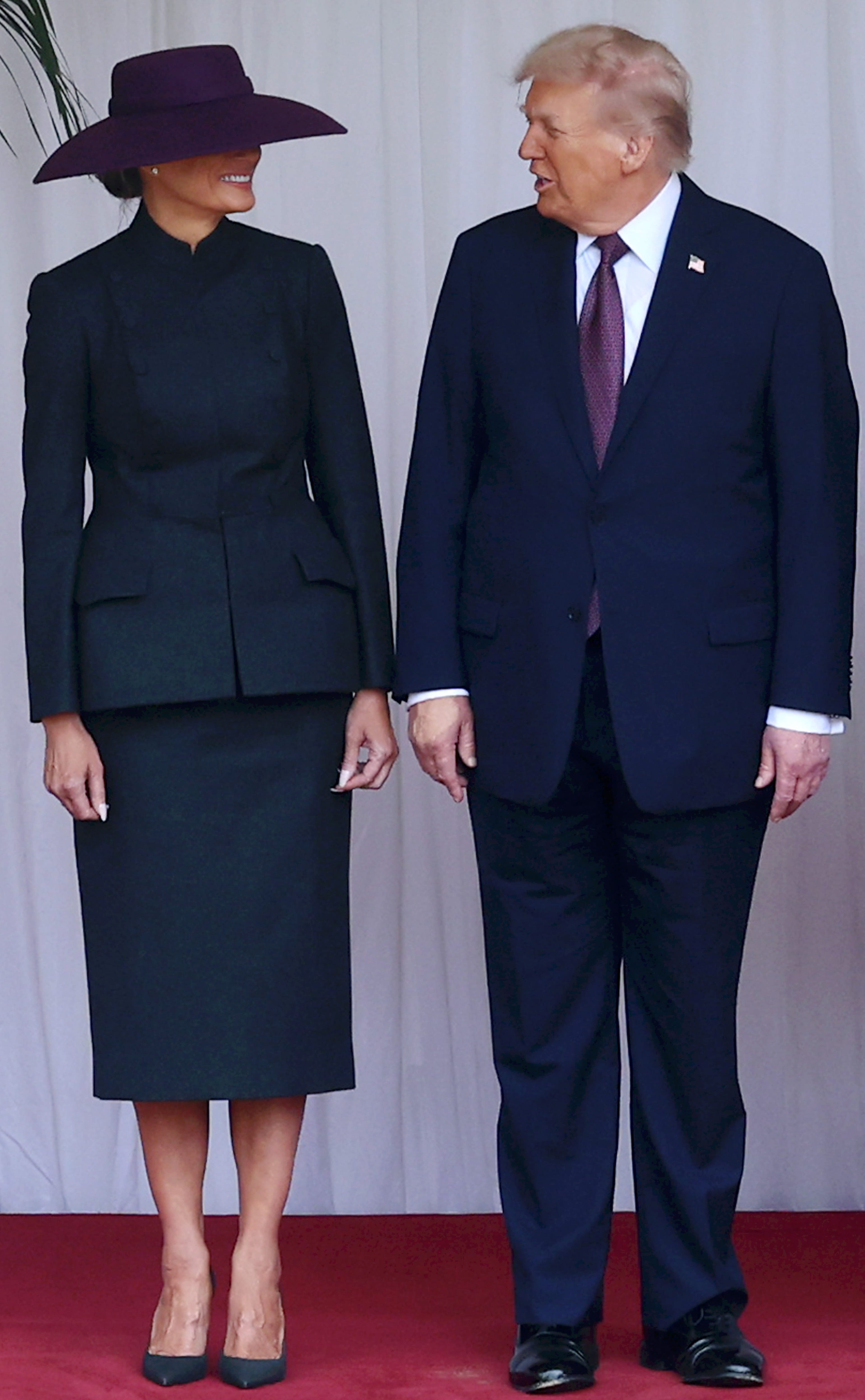 windsor, england september 17: first lady melania trump and u.s. president donald trump during the state visit by the president of the united states of america at windsor castle on september 17, 2025 in windsor, england. (photo by chris jackson/getty images)