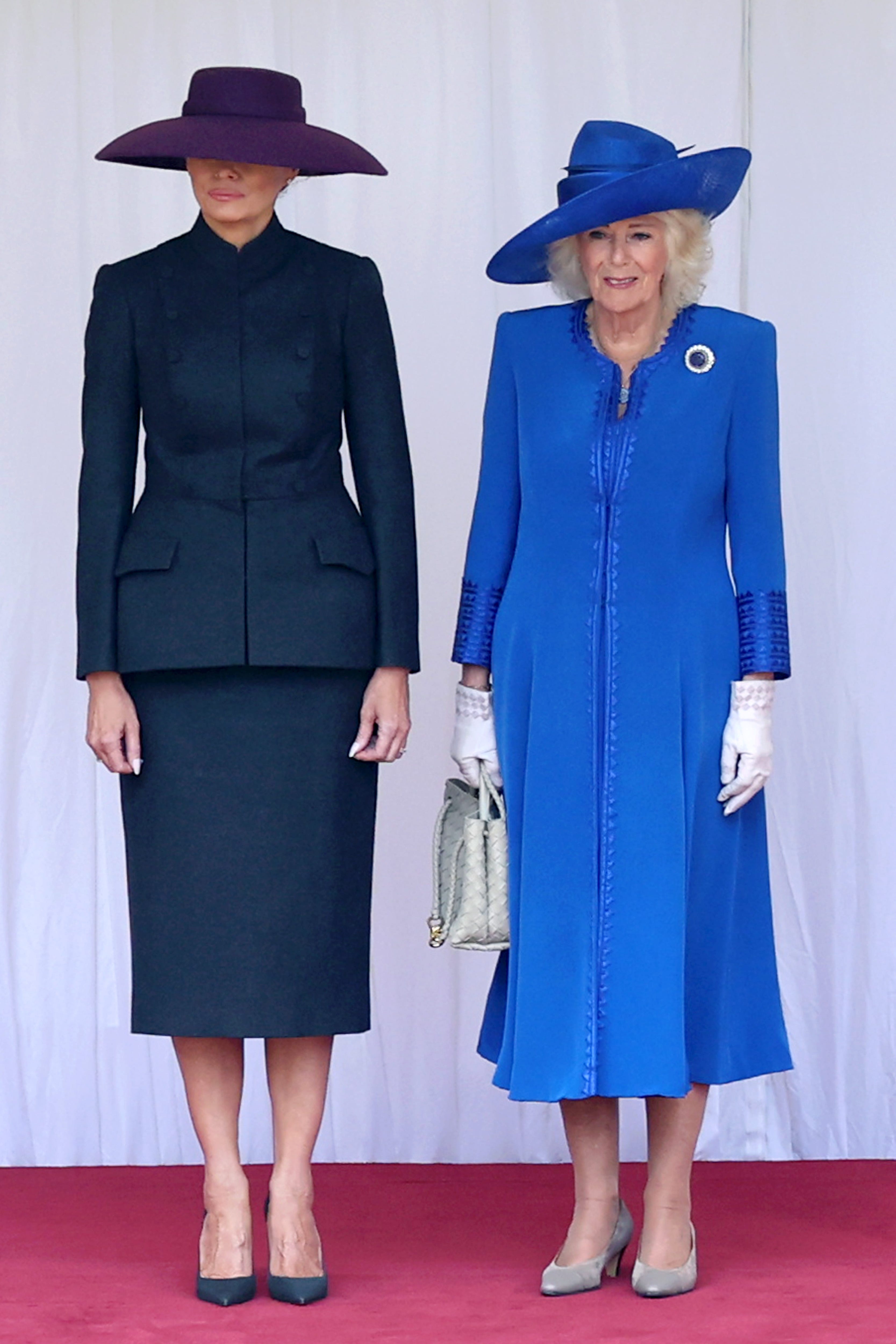 windsor, england september 17: first lady melania trump and queen camilla during the state visit by the president of the united states of america at windsor castle on september 17, 2025 in windsor, england. (photo by chris jackson/getty images)