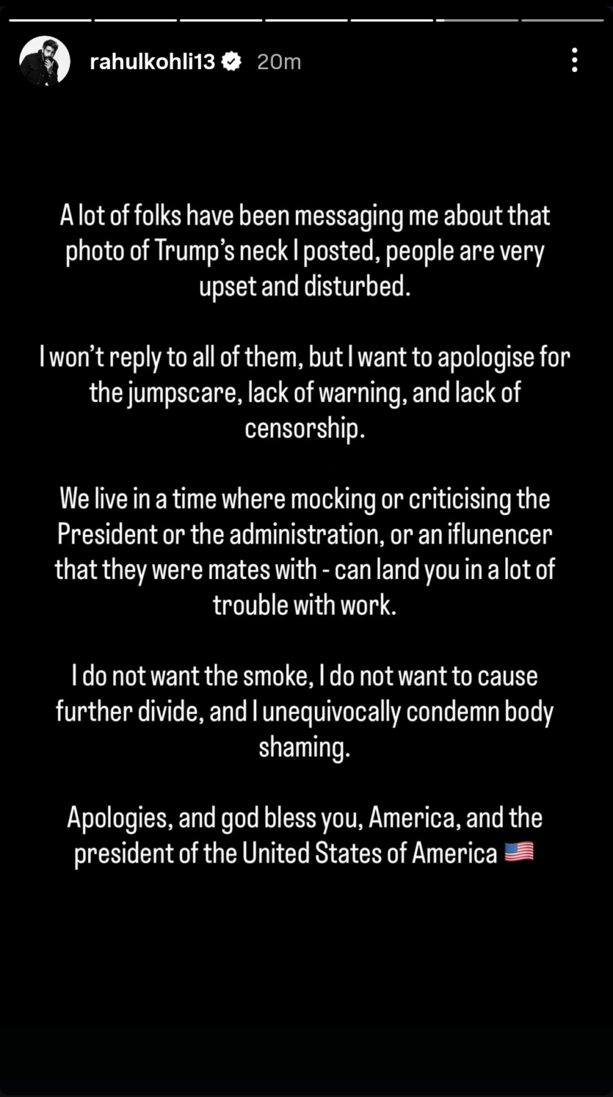 Rahul Kohli's thoughts on Trump