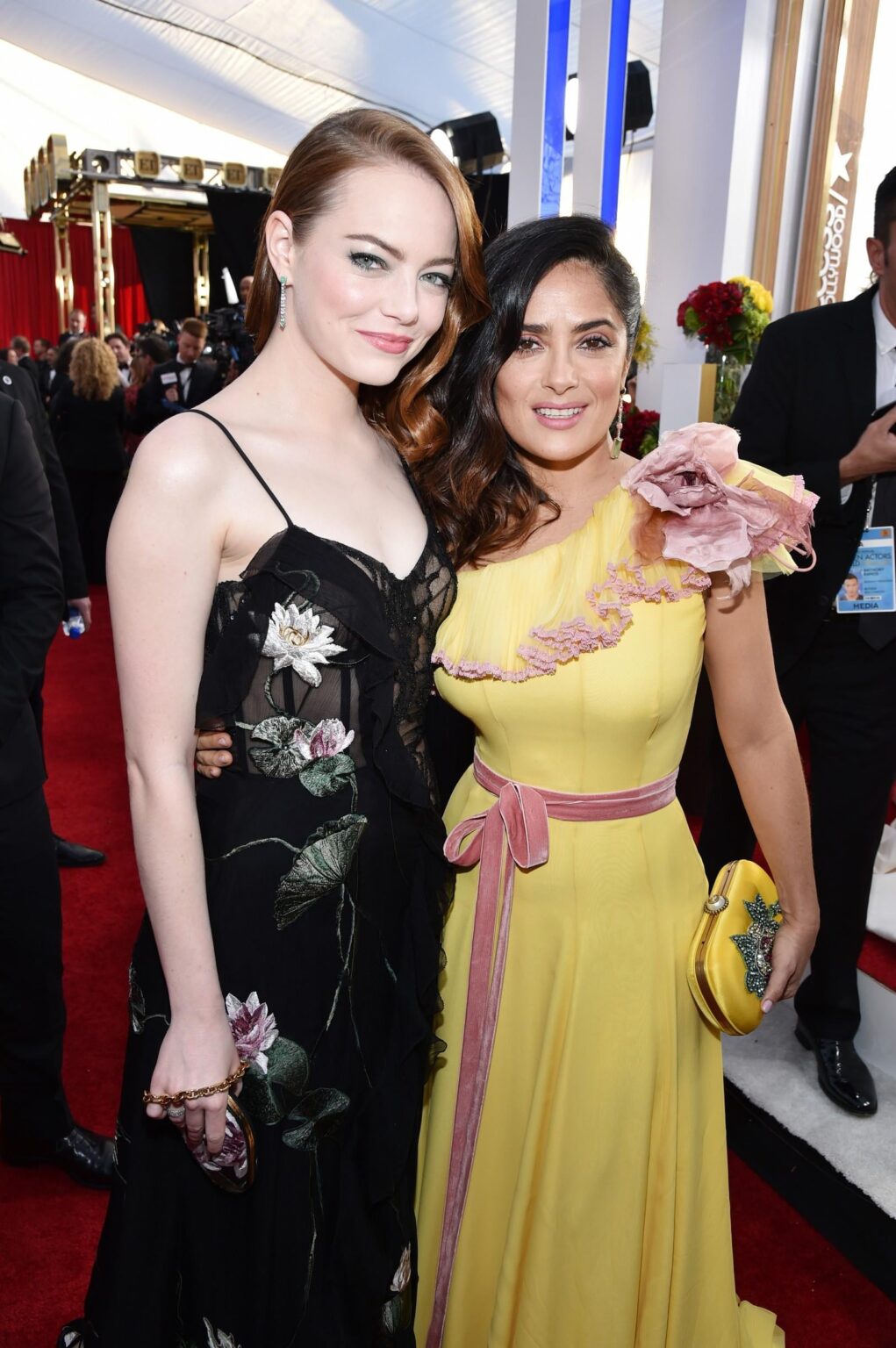 Emily Stone & Salma Hayek at the 23rd Annual Screen Actors Guild Awards 29th January 2017