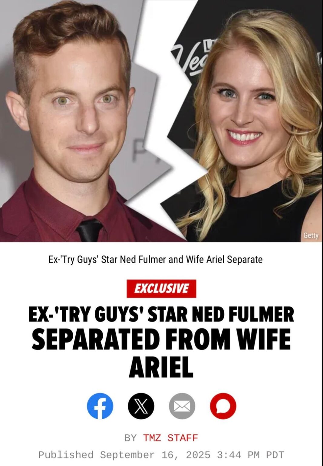 Ex-'Try Guys' Star Ned Fulmer and Wife Ariel Separate