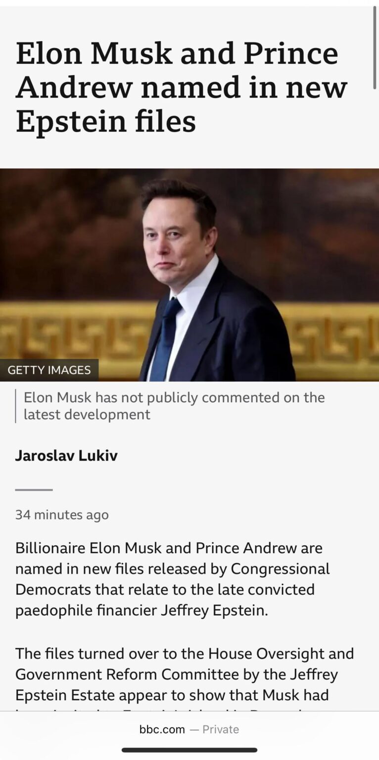 Elon Musk and Prince Andrew named in new Epstein files