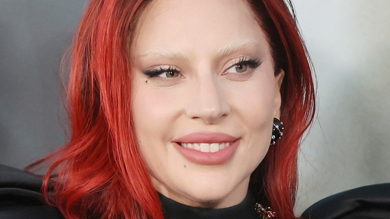 Lady Gaga in 2024 with red hair