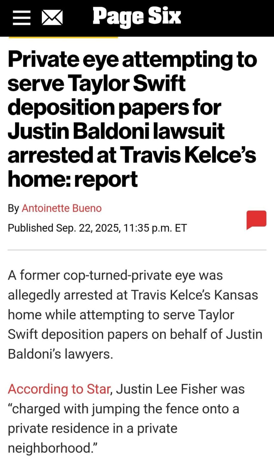 A process server was arrested at Travis Kelce's home while attempting to serve Taylor Swift deposition papers from Justin Baldoni's legal team.