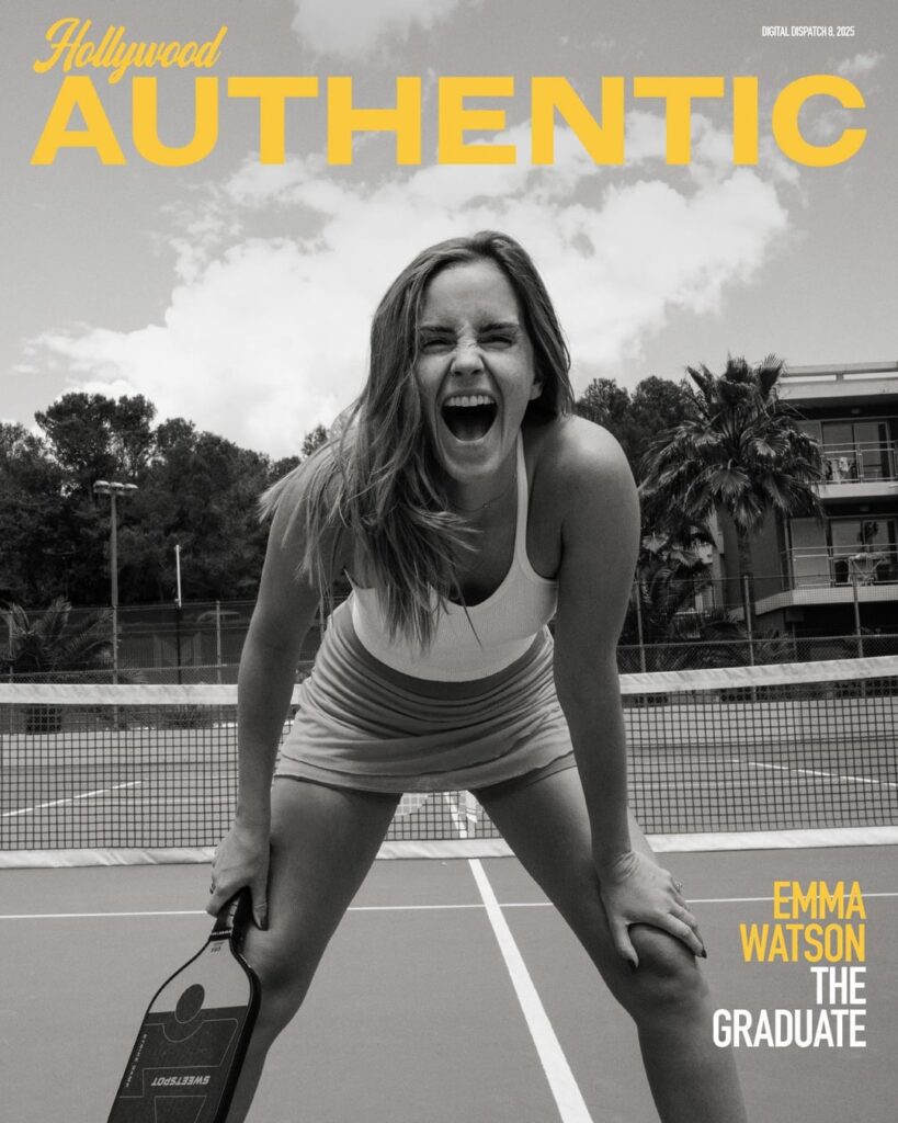 Emma Watson for Hollywood Authentic. Says she misses acting but not promoting films, “I do not miss selling things. I found that to be quite soul-destroying.”