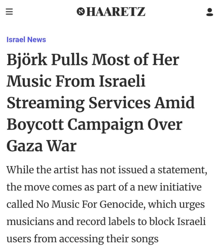 Björk Appears to Have Pulled Her Music From Israel