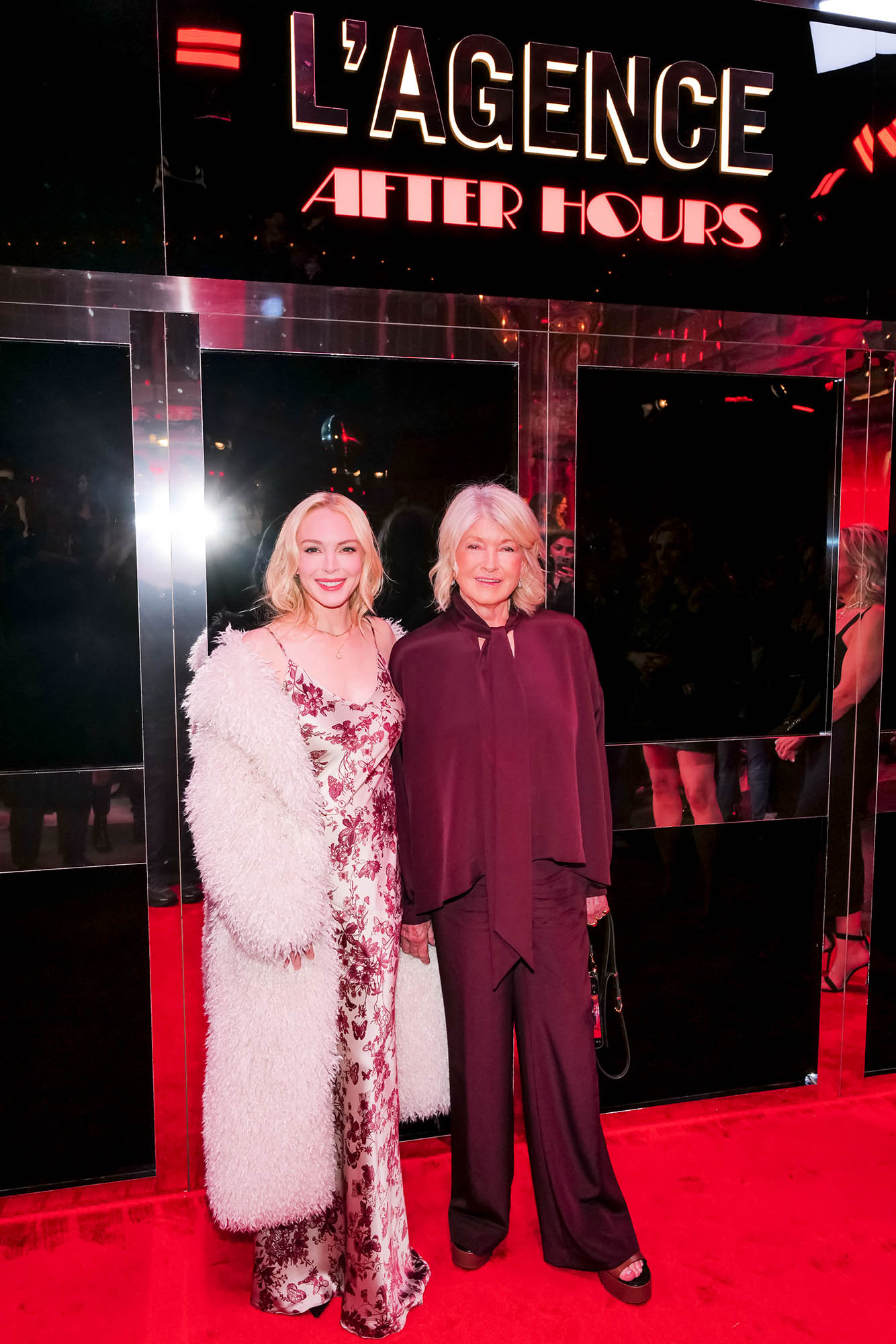 Lindsay Lohan and Martha Stewart at the L'Agence presentation