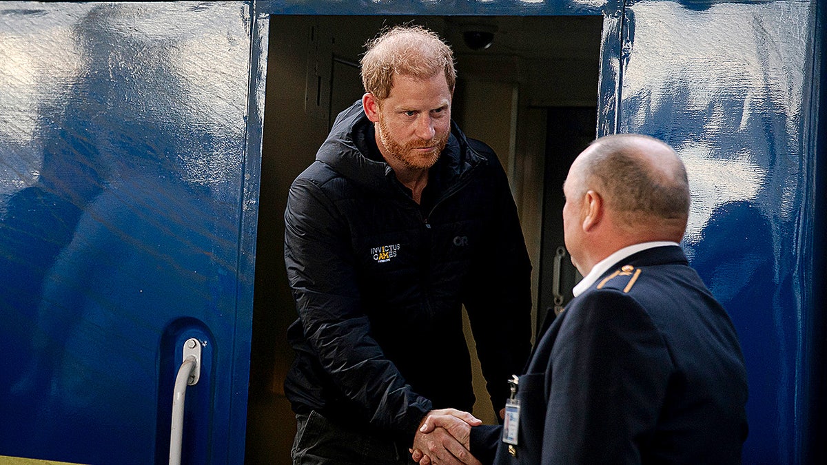 Prince Harry steps off train in Ukraine