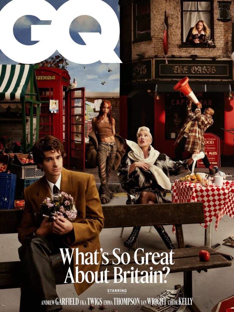 Andrew Garfield, FKA Twigs, Emma Thompson, Ian Wright, Chloe Kelly, Anthony Joshua, Jade Thirlwall, Amelia Dimoldenberg, Jason Isaacs, Joe Locke, Munroe Bergdorf, Will Poulter, Ambika Mod, Brian Cox & Mr Blobby star in the 'What's So Great About Britain?' special issue for British GQ.