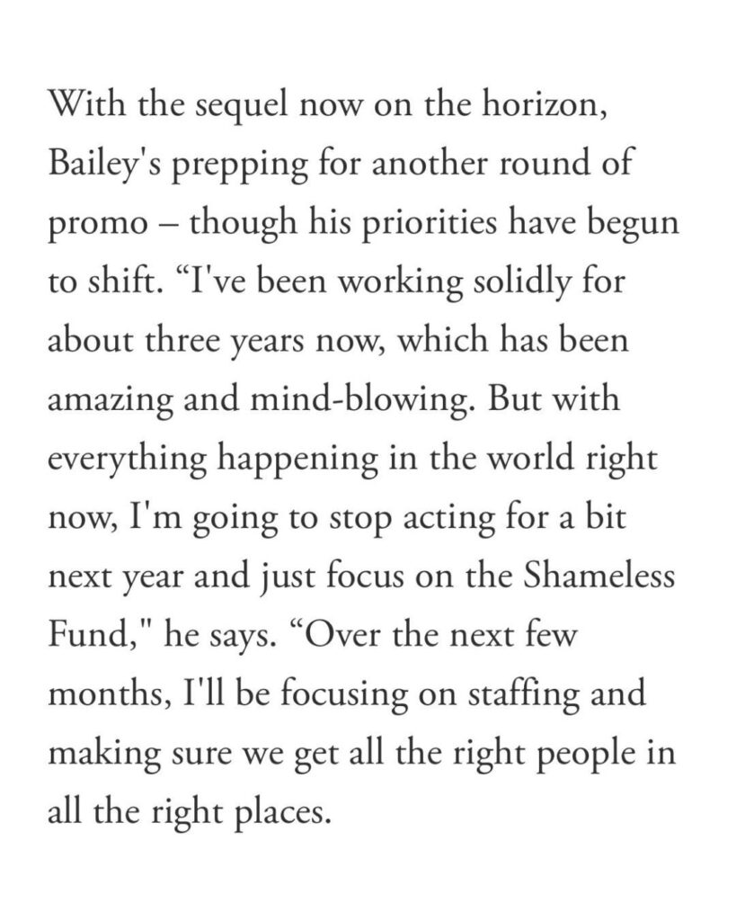 Jonathan Bailey shared with GQ that he’ll be taking a break from acting after ‘Wicked: For Good’ promo to focus on his charity, The Shameless Fund, which is dedicated to making life freer and safer for LGBTQ+ people, due to “everything happening in the world right now.”
