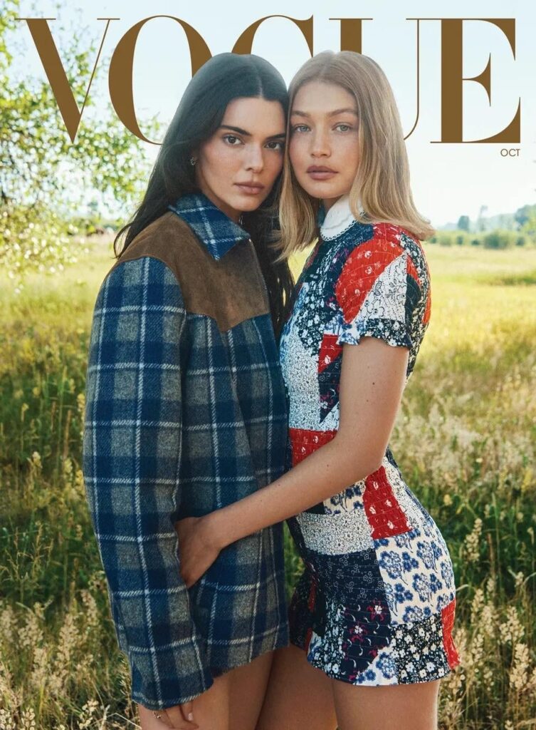 Kendall Jenner and Gigi Hadid on the cover of October Vogue