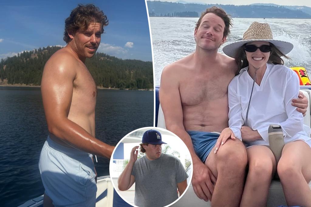 Shirtless Christopher Schwarzenegger shows off new slim physique on boat Shirtless Christopher Schwarzenegger shows off new slim physique on boat