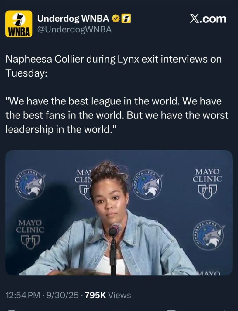 Lynx’s Napheesa Collier calls out WNBA Commissioner Cathy Engelbert