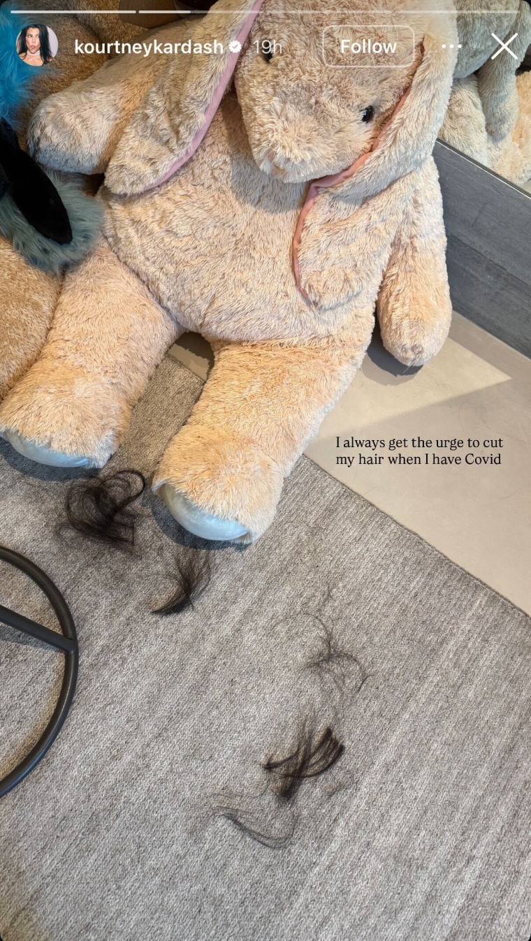 Kourtney Kardashian's hair on the floor