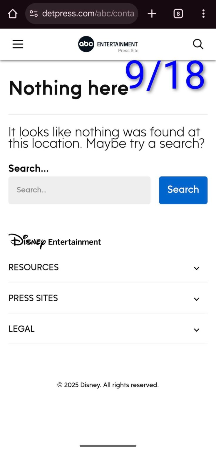 ABC website removed staff emails after pulling Kimmel