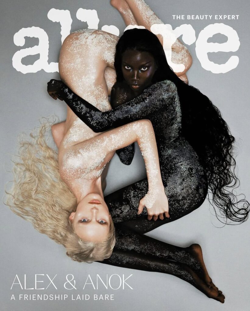 Alex Consani & Anok Yai cover the latest digital issue of Allure. Photographed by Zhong Lin & styled by Gabriella Karefa-Johnson.