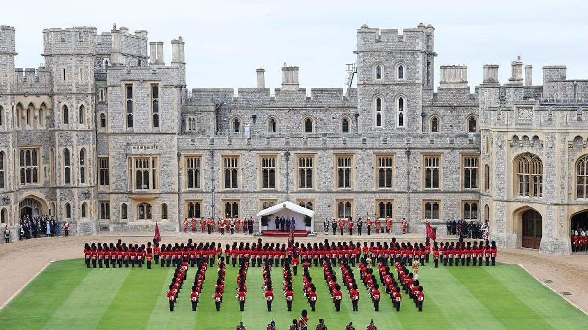 Aeral view of Windsor Castle during Trump's state visit.
