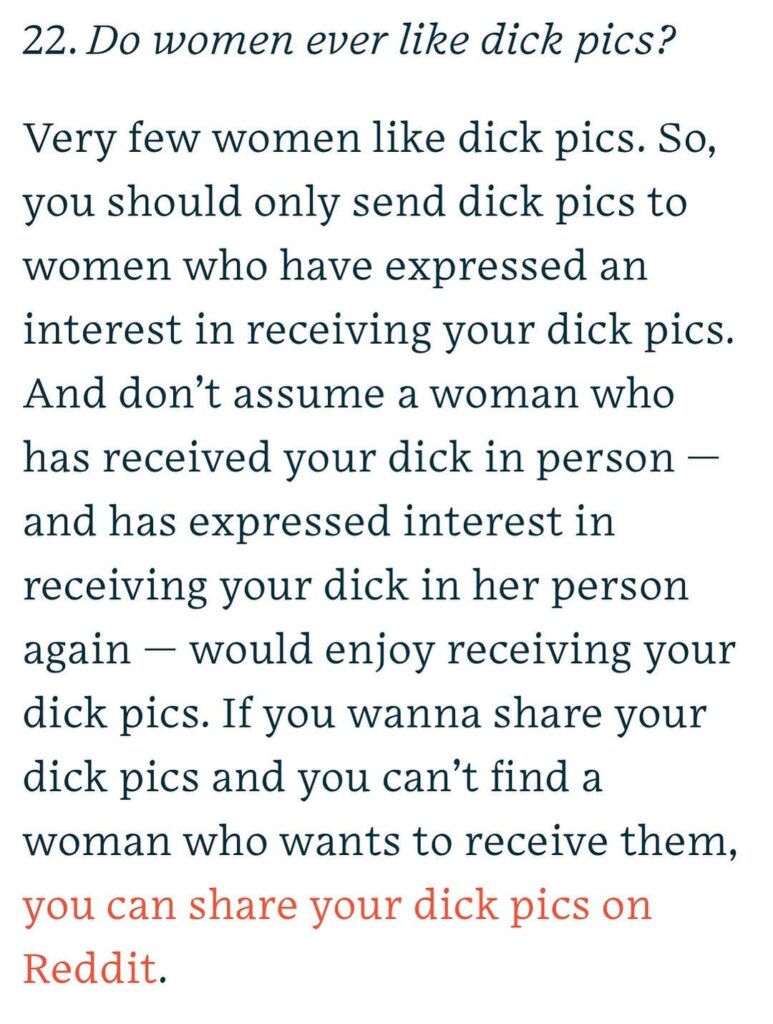 Author and sex advice columnist Dan Savage responds to a reader who asks “Do women ever like dick pics?”