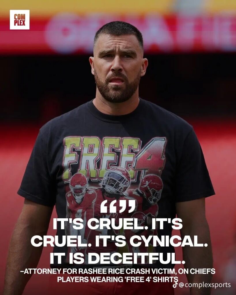 Attorney for Rashee Rice crash victim responds to Chiefs players’ 'Free 4' shirts: "It's cruel, deceitful, and narrow-focused. I get that Kelce is worried about the team’s performance. But he also knows Rashee screwed up and hurt people and has achieved responsibility as best as he could for that."