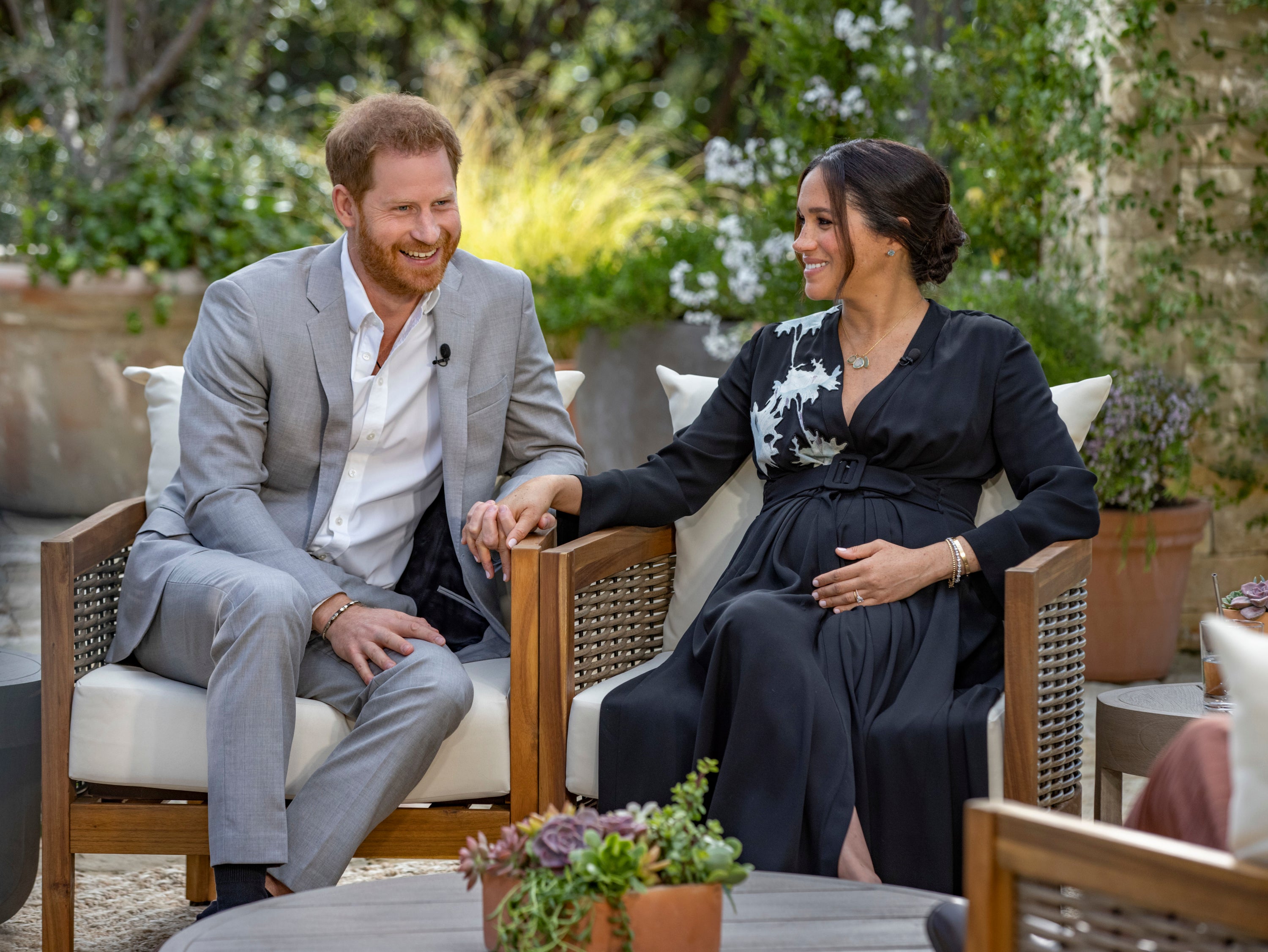 The Duke and Duchess of Sussex during their interview with Oprah Winfrey