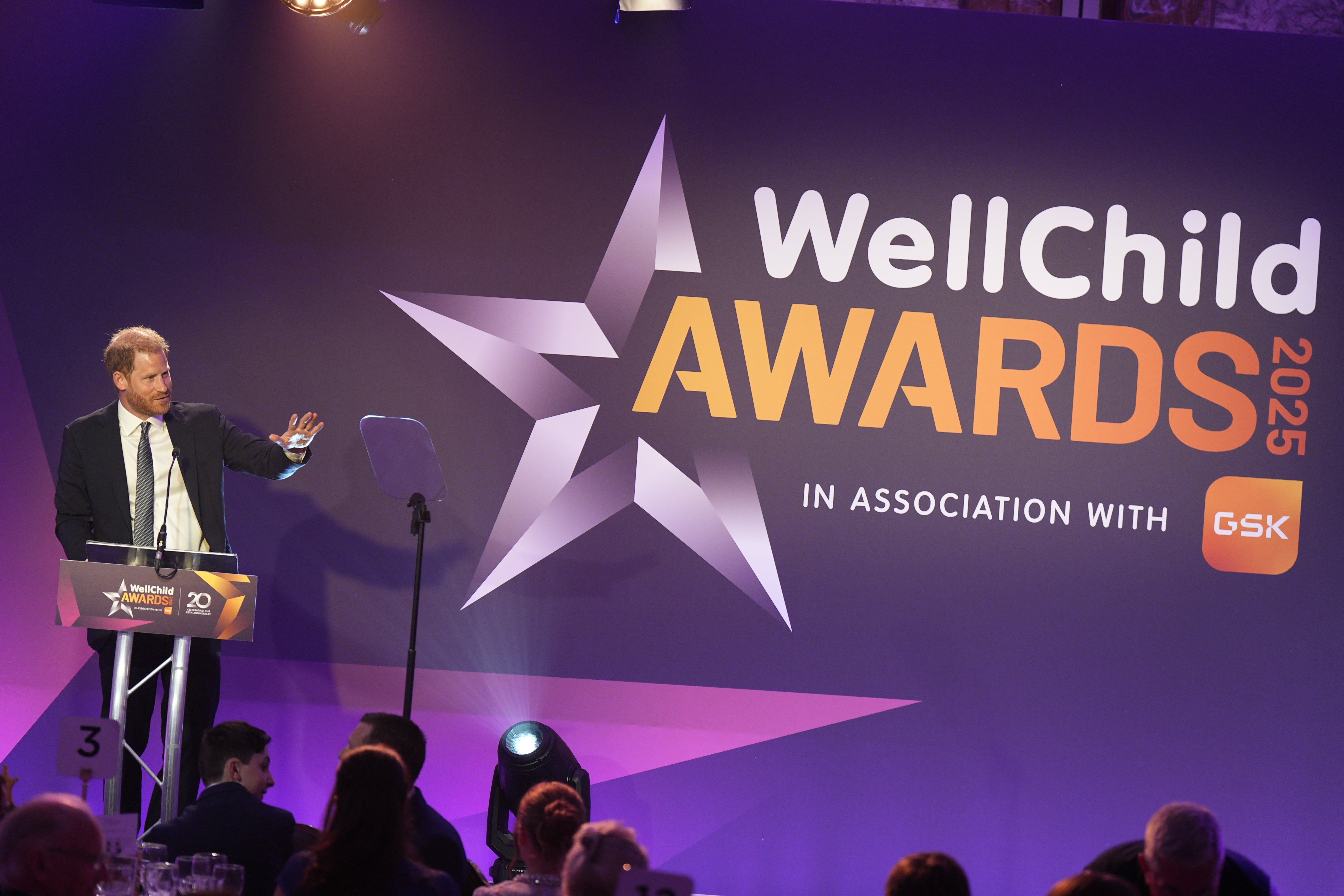 The Duke of Sussex speaks at the annual WellChild Awards in London in September (Aaron Chown/PA)