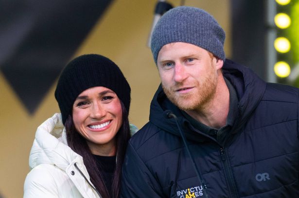 WHISTLER, BRITISH COLUMBIA - FEBRUARY 10: Prince Harry, Duke of Sussex and Meghan, Duchess of Sussex attend the Whistler Welcoming Ceremony during day two of the 2025 Invictus Games on February 10, 2025 in Whistler, British Columbia. (Photo by Samir Hussein/WireImage)