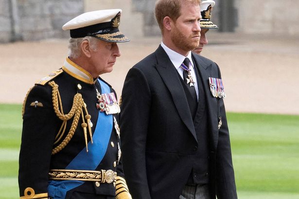 King Charles and Prince Harry pictured in 2022