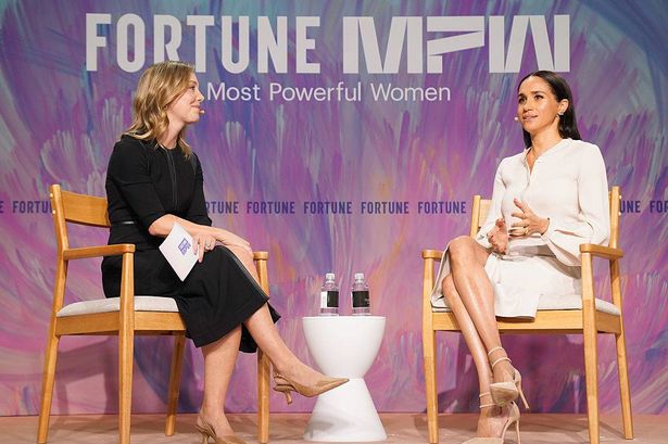 Meghan with Alyson Shontell, Editor-in-Chief of Fortune at the Most Powerful Women Summit 2025