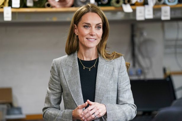 Kate layered the Boden cashmere tee under a Bella Freud blazer