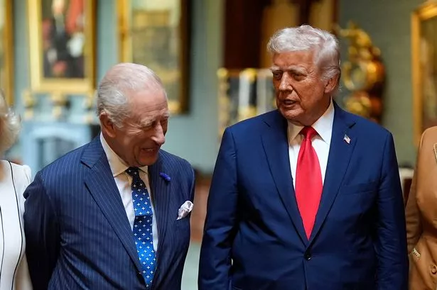 King Charles and US President Donald Trump during the state banquet