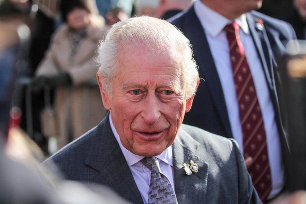 The King chats to wellwishers outside Lichfield Cathedral
