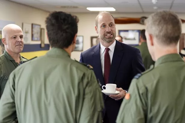 Prince William during a visit to RAF Benson today 