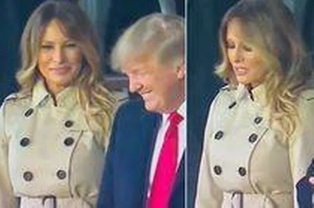 Melania Trump and her husband at the World Series game