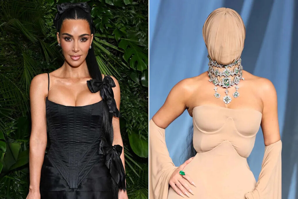 Kim Kardashian Looks Unrecognizable in Nude-Colored Face Mask at Academy Museum Gala Kim Kardashian Looks Unrecognizable in Nude-Colored Face Mask at Academy Museum Gala