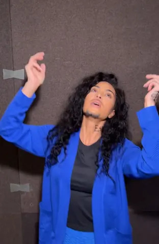 TikTok/KimandNorth Kim Kardashian dressing up as TikTok comedian Guapõ for Halloween