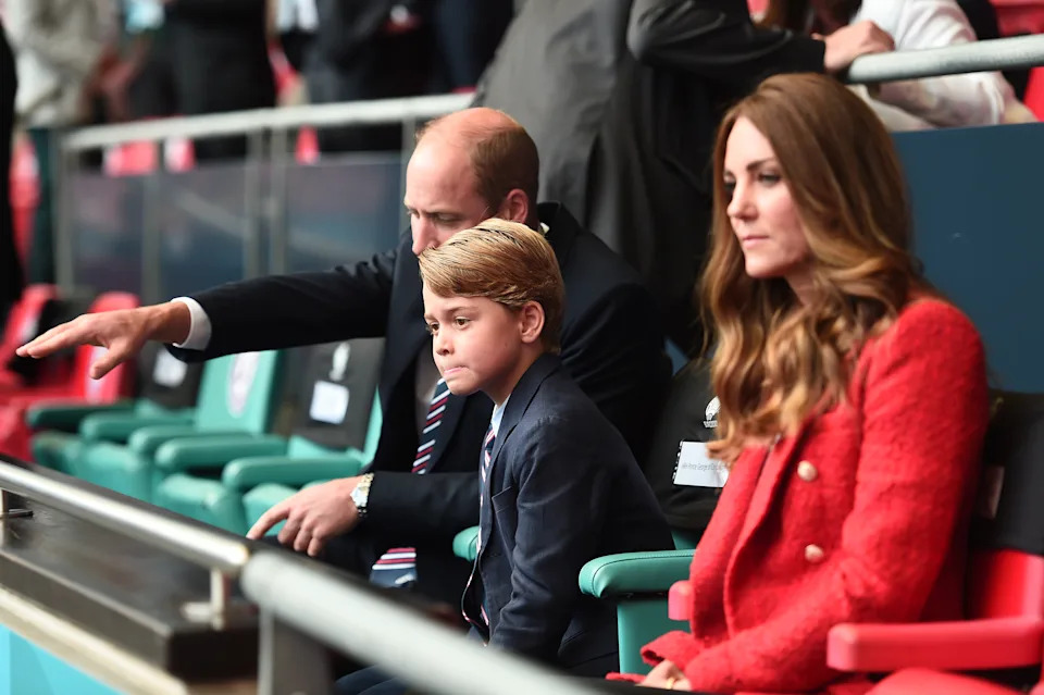 Prince William, Princess Kate, Prince George Attend Football Match