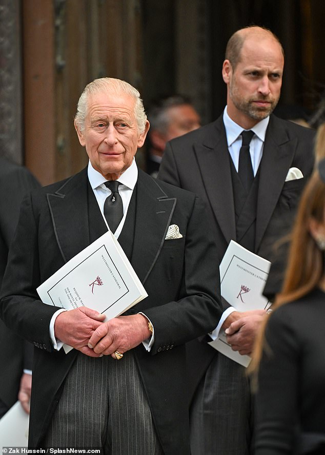 Some speculate that King Charles and Prince William are barely speaking, based on snatched footage of the monarch and heir at Westminster Cathedral for the Duchess of Kent’s funeral