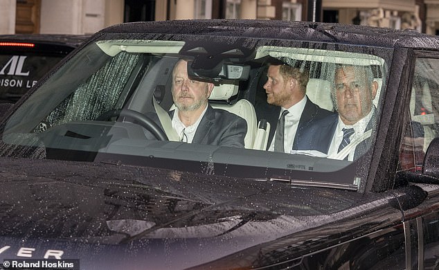 Prince Harry is seen leaving Clarence House after meeting his father King Charles III on September 10