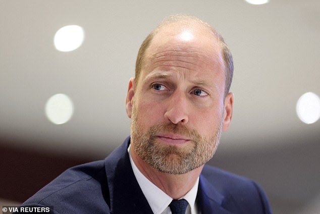 A glum looking Prince William who seems to be running out of royals