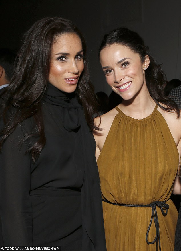 Just last month, Abigail described the Duchess as 'champagne in human form' in a gushing birthday tribute, praising her as a 'creature unlike any other' who 'saved' her life. But now, Meghan is facing accusations of copying her long-standing friend Abigail Spencer (pictured)