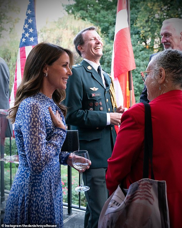 Although they've spoken openly about wanting to return to Denmark one day, Prince Joachim has now extended his work contract in the U.S. He and Princess Marie are pictured at a reception held in September at the Danish Embassy in Washington
