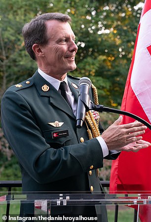 Prince Joachim is seen here at a reception held at the Danish Embassy in Washington