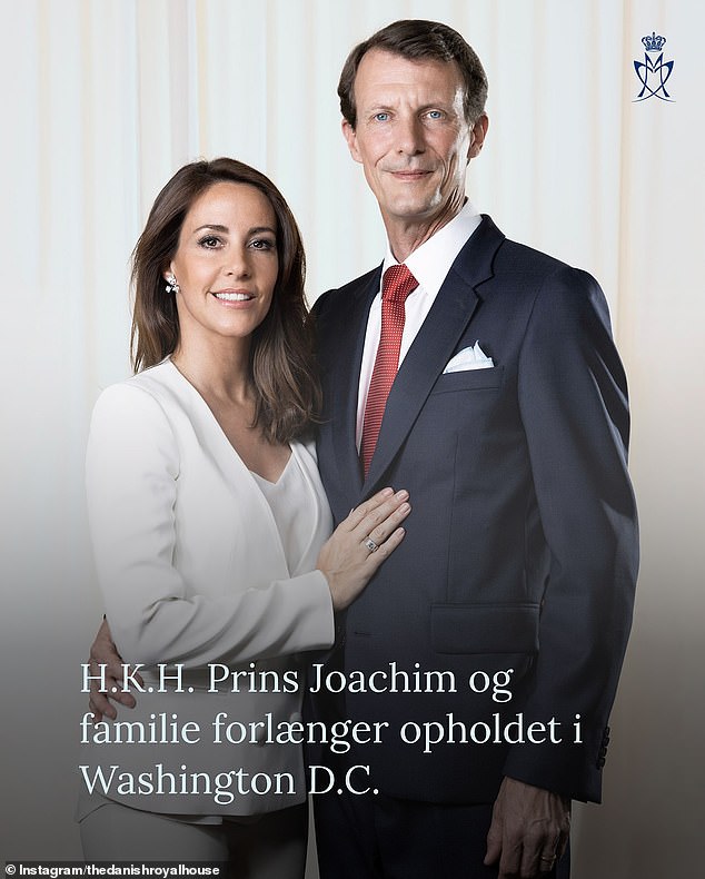 The Danish royal family¿s Instagram shared this image alongside a brief announcement confirming that Prince Joachim, Princess Marie and their family would extend their stay in Washington D.C. by another two years