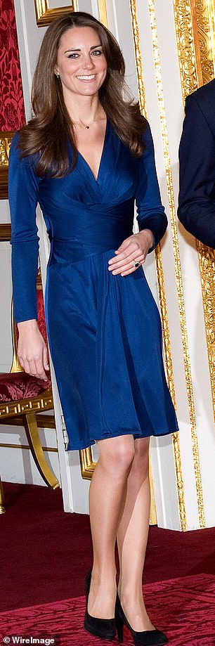 Kate during her engagement announcement to William in 2010