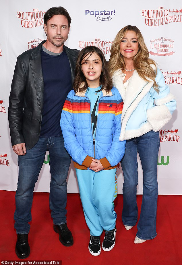 L-R Aaron, Denise's adopted daughter Eloise, 14, and Denise pictures in November 2023